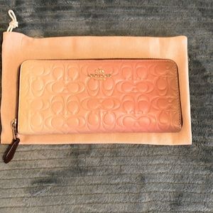 Coach Pink Ombré accordion zip wallet